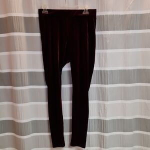 Old Navy Velvet Leggings in Deep Burgundy